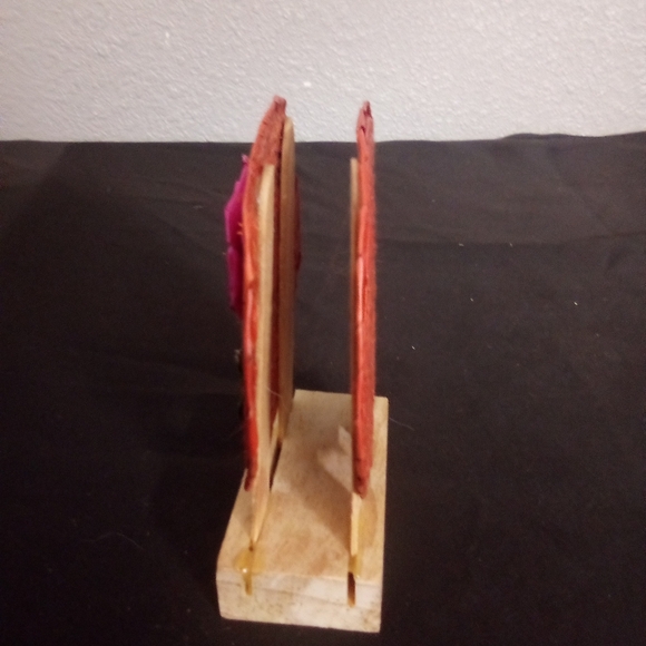 Handcrafted Orange and Green Floral Napkin Holder. ( Box EF ) - Picture 2 of 4